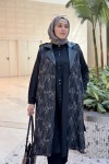 Yün Dantel Yelek Siyah