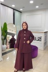 Şevval Pantolonlu Takım Bordo