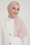 ARMİNE ÇİZGİLİ MODAL ŞAL Pudra