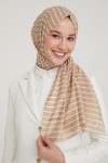 ARMİNE ÇİZGİLİ MODAL ŞAL Camel