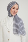 ARMİNE ÇİZGİLİ MODAL ŞAL Gri