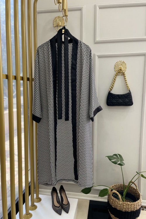 Göksu Kimono Siyah Beyaz